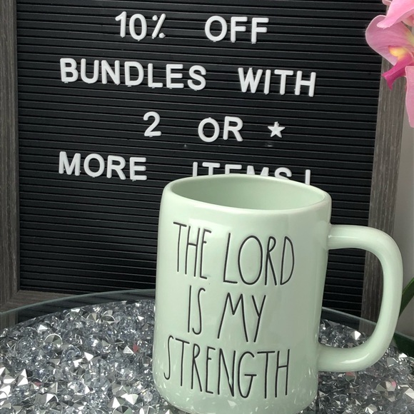 New Rae Dunn THE LORD IS MY STRENGTH mug - Picture 6 of 10